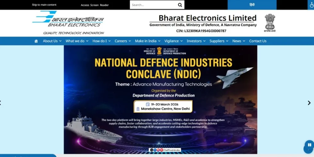 Bharat Electronics Limited (BEL) - Manufacturing Companies in India