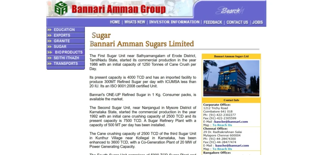 Ethanol Manufacturing Companies - Bannari Amman Sugars Ltd