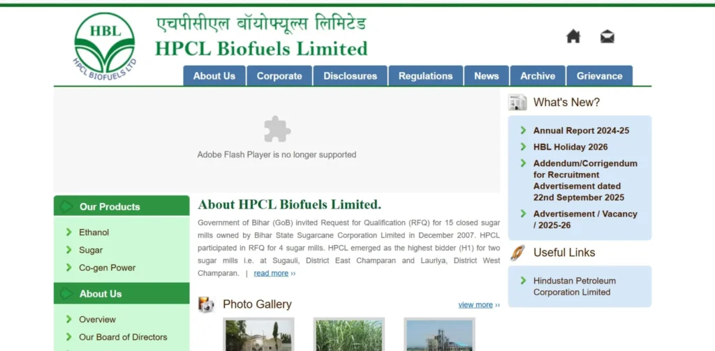 Ethanol Manufacturing Companies - HPCL Biofuels Ltd