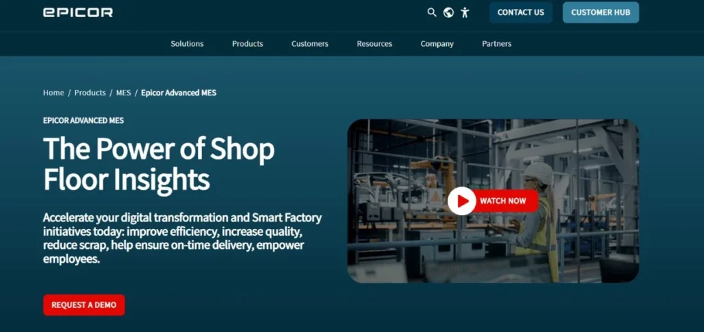 MES Software for Discrete Manufacturing - Epicor Advanced MES