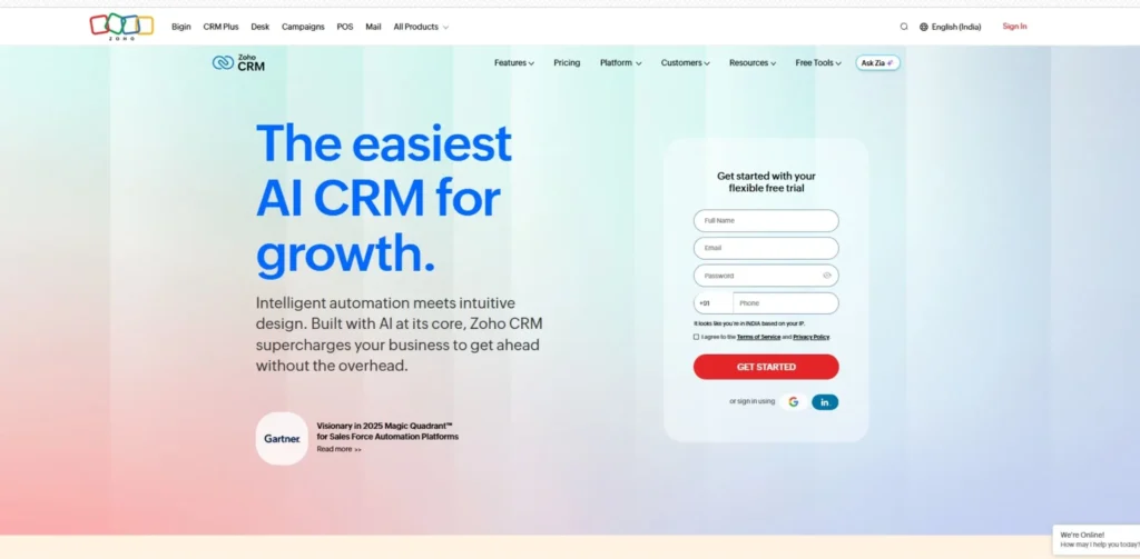 Manufacturing CRM Software - Zoho CRM