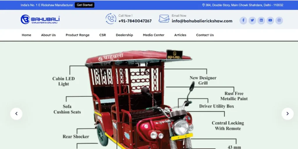 Bahubali E Rickshaw - E-Rickshaw Company in India