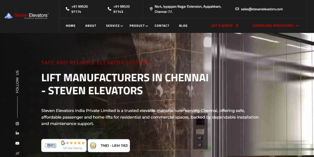 Steven Elevators - Elevator Companies in Chennai