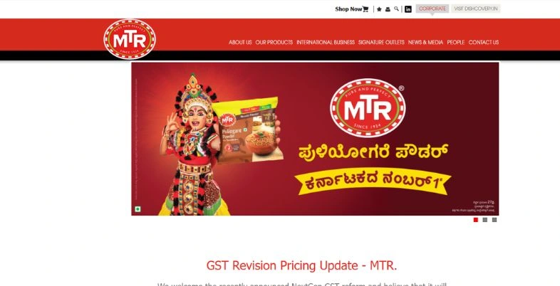 Food Manufacturing Companies in Bangalore - MTR Foods Private Limited