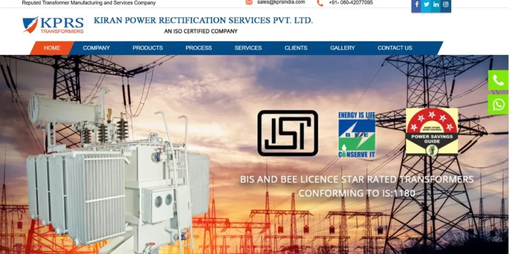 Kiran Power Rectification Services Pvt. Ltd - Transformer Company in Bangalore
