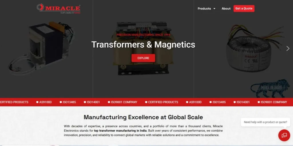 Miracle Electronic Devices Pvt. Ltd. - Transformer Company in Bangalore