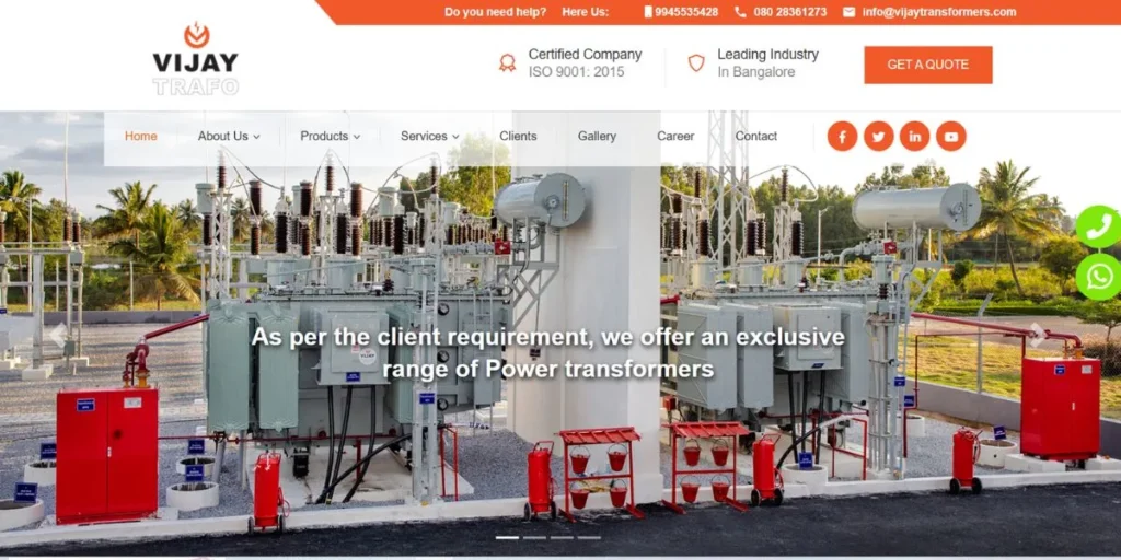 Vijay Power Control Systems Pvt. Ltd. - Transformer Company in Bangalore