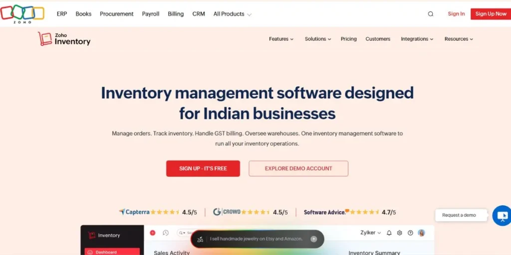 Zoho Inventory - Barcode Inventory Management Software