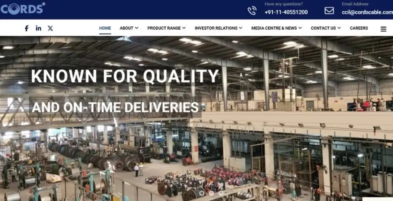 Wire Companies in India - Cords Cable Industries Limited