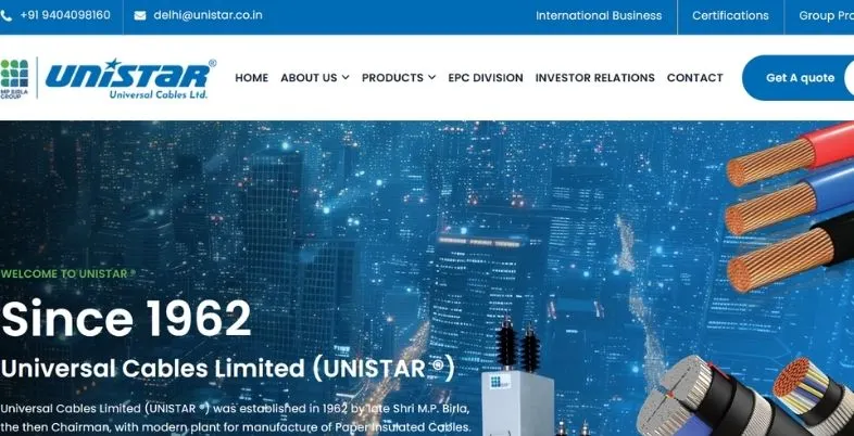 Wire Companies in India - Universal Cables Limited